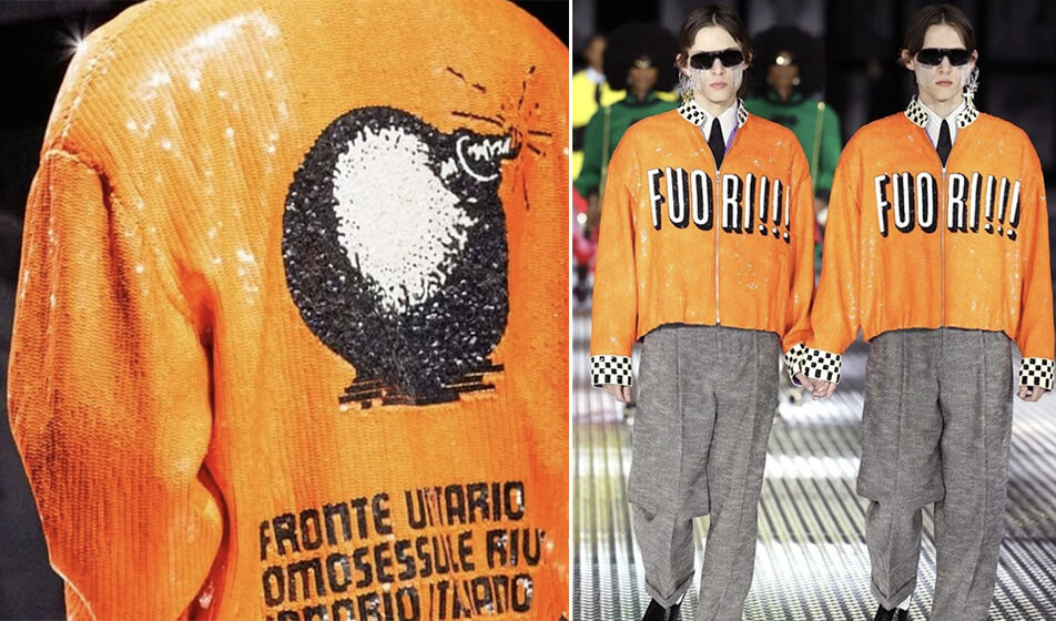 La rivista FUORI! è finita dentro una sfilata di Gucci