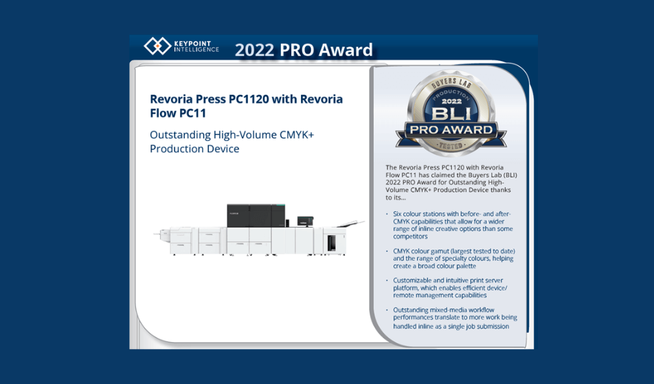 Fujifilm Revoria Press PC1120 conquista il Buyers Lab 2022 Pro Award