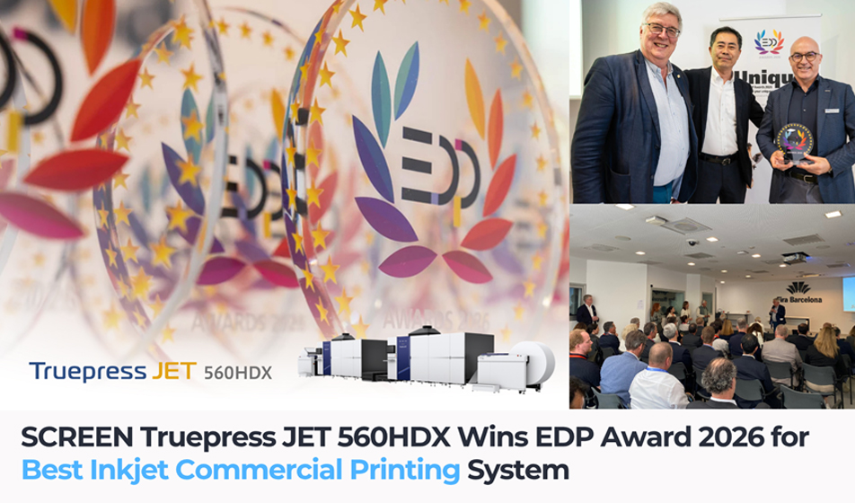 SCREEN Truepress JET 560HDX vince l’EDP Award 2026